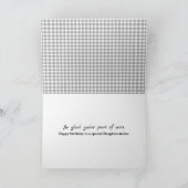 Schoondochter Verjaardag Grey Gingham Kaart (Binnen)