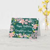 Schoondochter Verjaardag Groene bloemen Kaart (Gele Bloem)