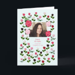 Schoondochter, Verjaardag, Rozen Kaart<br><div class="desc">Een mooie verjaardagskaart vol rozen. Voeg een afbeelding van je schoondochter toe om een persoonlijke verjaardagskaart te maken. Ze is zeker dol op deze speciale kaart op een verjaardag.</div>