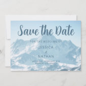 Schoone bergfotografie wintertrouw save the date (Voorkant)