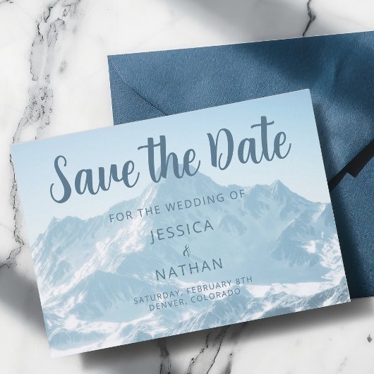 Schoone bergfotografie wintertrouw save the date