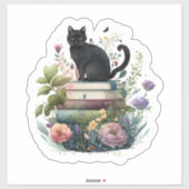 Schoone Bloemen Boeken en een Kat Sticker (Vel)