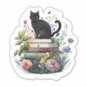 Schoone Bloemen Boeken en een Kat Sticker (Voorkant)