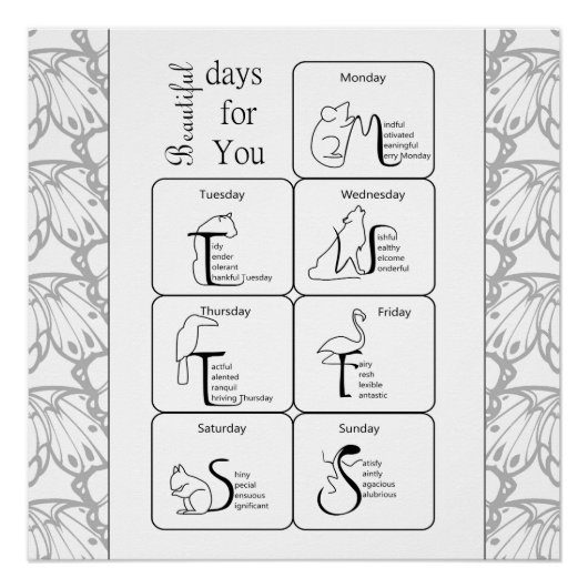 Schoone dagen voor jou in je honingweek perfect poster (Voorkant)