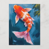 Schoone Koi Karper Aquarel Briefkaart (Voorkant)