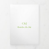Schoone Levendige Groene QR-code Elegante Trouw Drieluik Uitnodiging (Cover)
