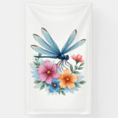 Schoone Libel Watercolor Kunst Insectenliefhebber Spandoek (Verticaal)