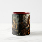 Schoone Magische Herfstfeeën Tweekleurige Koffiemok (Center)