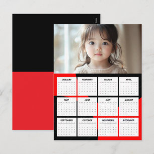 Schoone Moderne 2027 Foto Jaaroverzicht Kalender Feestdagenkaart