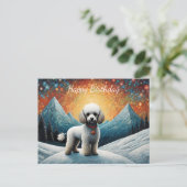 Schoone Poodle Sneeuwberg Verjaardag Briefkaart (Staand voorkant)
