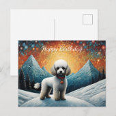 Schoone Poodle Sneeuwberg Verjaardag Briefkaart (Voorkant / Achterkant)