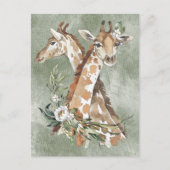 Schoone Waterverf Giraffen Briefkaart (Voorkant)