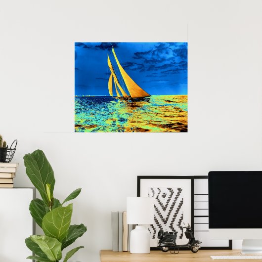 Schooner Ariel's Golden Sails 1899 Poster (Thuiskantoor)