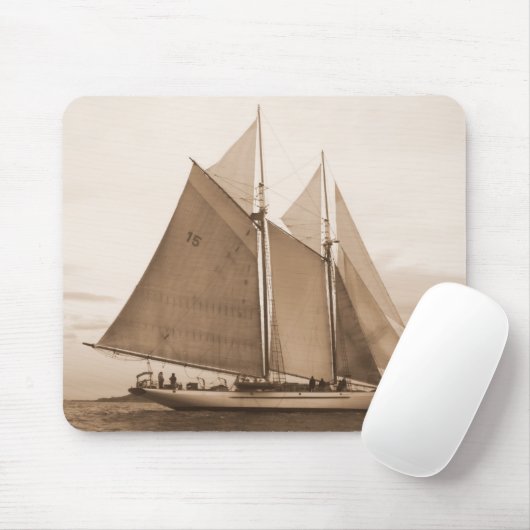 Schooner in Sepia Muismat (Met muis)
