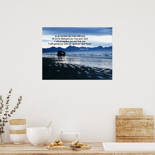 Schooner Isaiah 41:10 Afdruk verscheept Poster (Keuken)