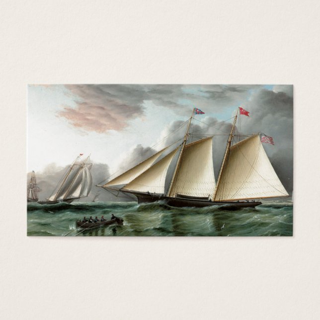 Schooner Mohawk van de vuurtoren van Sandy Hook Visitekaartje (Voorkant)