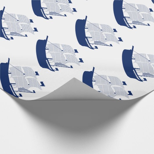 Schooner Navy Cadeaupapier (Hoek)
