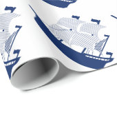 Schooner Navy Cadeaupapier (Rol Hoek)