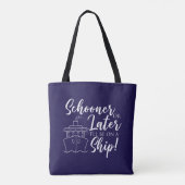 Schooner of later nautisch tote bag (Achterkant)