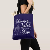 Schooner of later nautisch tote bag (Dichtbij)