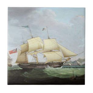 Schooner schip Harriet 1900s Tegeltje