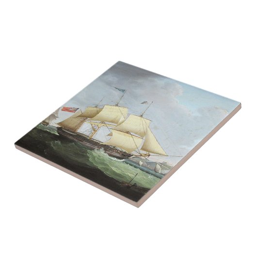 Schooner schip Harriet 1900s Tegeltje (Zijkant)