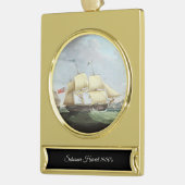 Schooner schip Harriet 1900s Verguld Banner Ornament (Links)