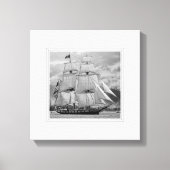 Schooner voor zwarte witzeilschepen canvas afdruk (Voorkant)