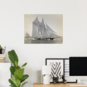 Schooner Yacht Fortuna Poster (Thuiskantoor)