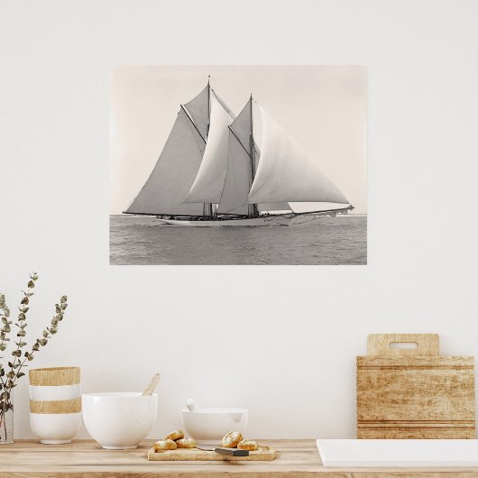 Schooner Yacht Merlin Poster (Keuken)
