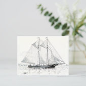 Schooner Zeailboot Briefkaart (Staand voorkant)