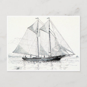 Schooner Zeailboot Briefkaart