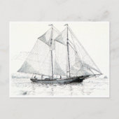  Schooner Zeailboot Briefkaart (Voorkant)