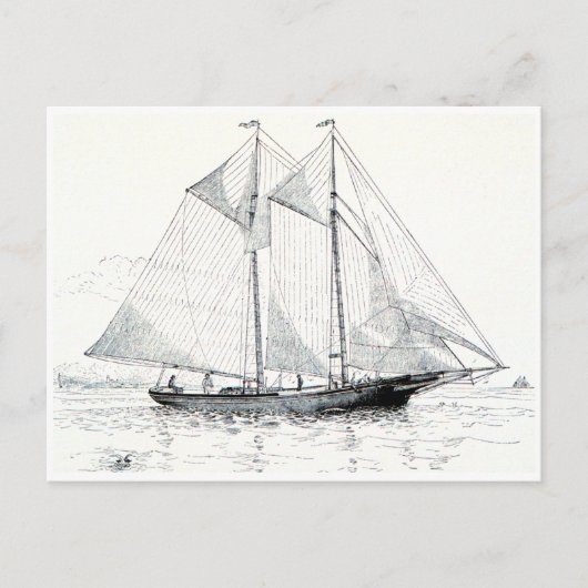  Schooner Zeailboot Briefkaart (Voorkant)