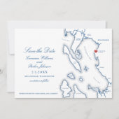 Schooner Zodiac Bellingham Bay WA kaart Bruiloft (Voorkant)