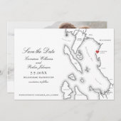 Schooner Zodiac Bellingham Bay WA kaart Bruiloft (Voorkant / Achterkant)