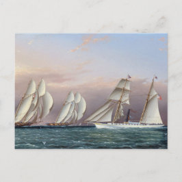Schooners Dreadnought en Columbia 1870 Briefkaart