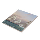 Schooners Dreadnought en Columbia 1870 Tegeltje (Zijkant)