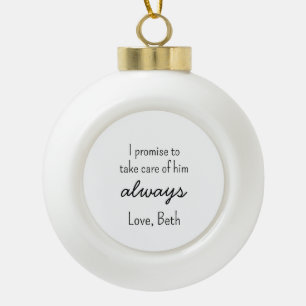 Schoonfamilie gepersonaliseerde kerstboomversierin keramische bal ornament