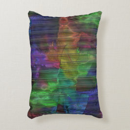 Schoongekleurde vlekken onder vervormde strepen accent kussen