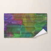 Schoongekleurde vlekken onder vervormde strepen bad handdoek (Handdoek)