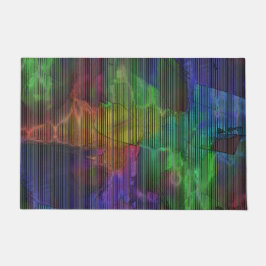 Schoongekleurde vlekken onder vervormde strepen deurmat