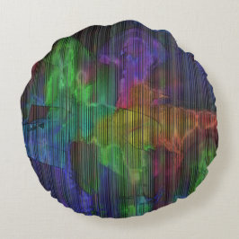 Schoongekleurde vlekken onder vervormde strepen rond kussen