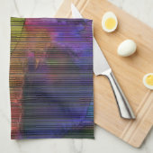Schoongekleurde vlekken onder vervormde strepen theedoek (Quarter Fold)