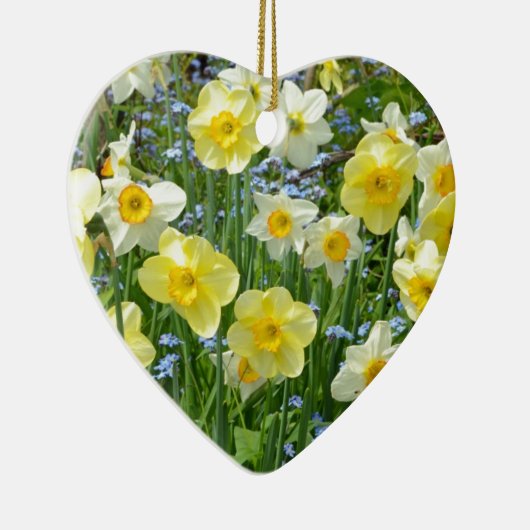 Schoongele daffodiltuin keramisch ornament (Rechts)