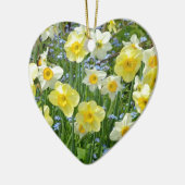 Schoongele daffodiltuin keramisch ornament (Links)
