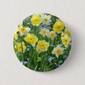 Schoongele daffodiltuin ronde button 5,7 cm (Voorkant)