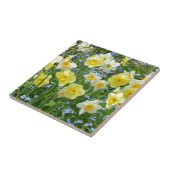 Schoongele daffodiltuin tegeltje (Zijkant)
