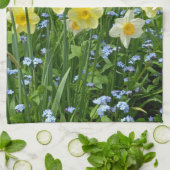 Schoongele daffodiltuin theedoek (Gevouwen)