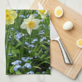 Schoongele daffodiltuin theedoek (Quarter Fold)